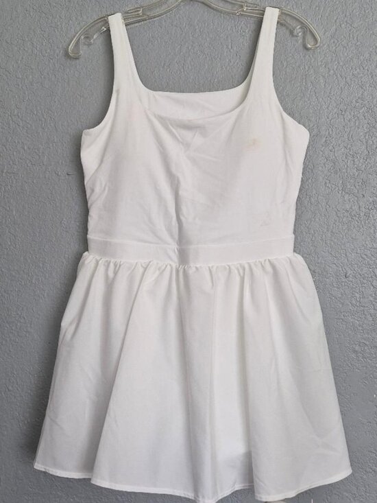 Joylab Dresses & Skirts - NWOT Sz M JoyLab Game Day Activewear Athletic White Dress Built-in Shorts